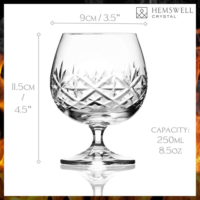 Склянка для коньяку/бренді Glenrigg 250 мл – без свинцю, з важким дном, подарункова упаковка, сніфтер для коньяку, віскі та насолоди