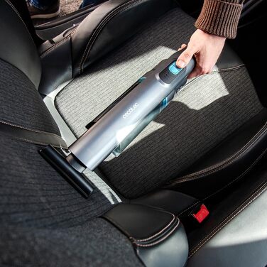 Cecotec Conga Rockstar Micro + Turbo: бездротовий ручний пилосос, 210 Вт, цифровий, 20 кПа, до 40 хв роботи, 2 режими, насадки: 2-в-1, для килимів та матраців, сірий