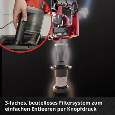 Акумуляторний пилосос Einhell TE-SV 18 Li-Solo Power X-Change (Li-Ion, 18 В, необмежений час роботи завдяки системі змінних акумуляторів, без мішка, циклонна технологія, режим BOOST, 3-кратна система фільтрів) без акумулятора та зарядного пристрою без акс