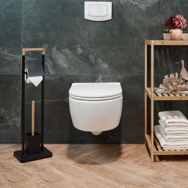 Набір для туалету Relaxdays Бамбук та Нержавіюча сталь