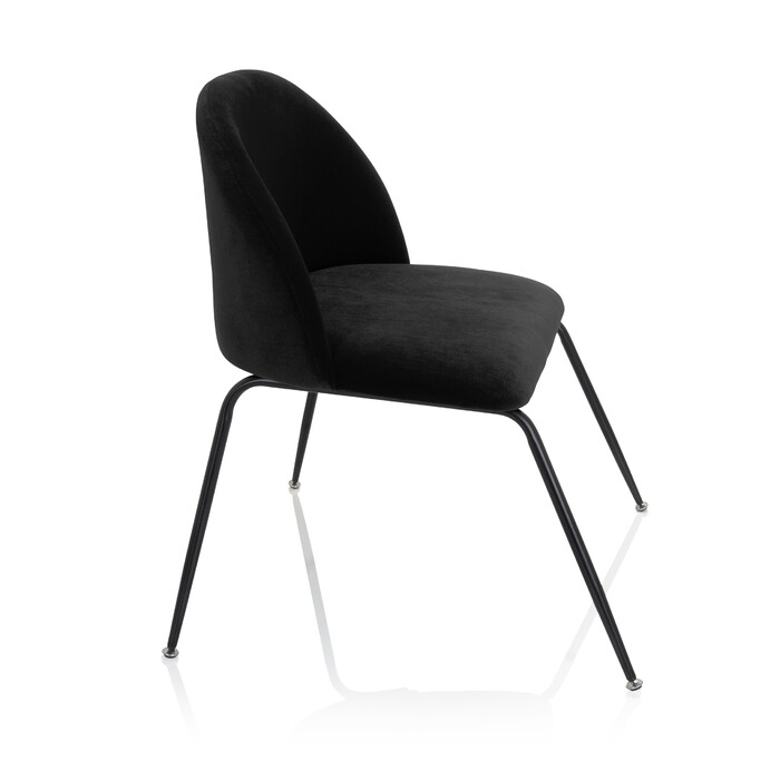 Крісло для відпочинку/вітальні VELVO, оксамит, чорний колір, hjh OFFICE