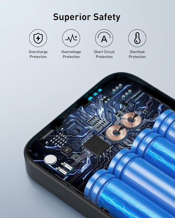 Магнітний, USB-C, швидка зарядка 20 Вт, для iPhone 15/14/13/12, чорний, 6000mAh