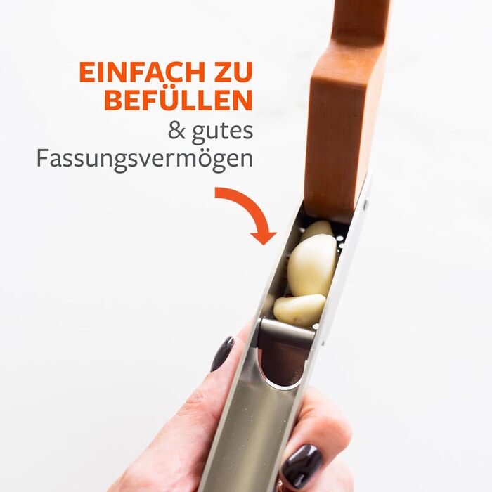 Пресс для часнику Full Circle Crushed It з вбудованим скребком - ручна преса для часнику та імбиру, легко миється, сумісна з посудомийною машиною, 19,6 x 4,86 x 2,5 см