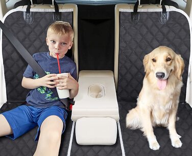 Автомобільне заднє сидіння для собак pecute з бічним захистом, універсальне автомобільне заднє сидіння для собак з оглядовим вікном, стійке до подряпин і водостійке автомобільне ковдру, килимок для собак, автокрісло для собак 146x136 см (розкішний потовще