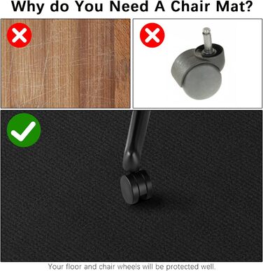Килимок під офісне крісло | 140x90 см | Захист для підлоги | Чорний
