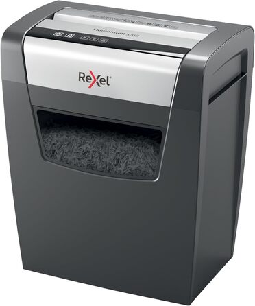 Шредер Rexel Momentum X308: безпечний знищення документів (P3, Partikelschnitt), 12 аркушів, 15л, чорний
