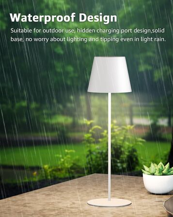 LED-лампа настільна бездротова FUYO, 2 шт. з USB-C зарядкою, регулювання яскравості, 2700K-6000K, для дому та саду (чорна)