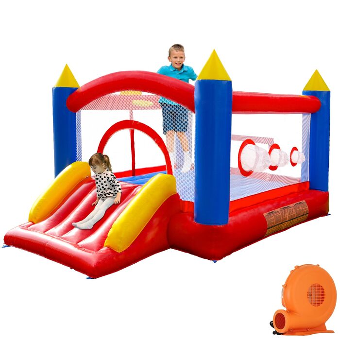 Надувний батут для дітей з насосом, міцний матеріал, для 3-4 дітей, 315x245x194 см (PVCSZ)