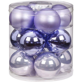 Чарівні різдвяні кулі скляні 8 см 12 шт. ялинкові кулі (мрійливий бузковий (яскраво-фіолетовий / бузковий / глянсовий / матовий))