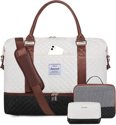 Жіноча дорожня сумка LOVEVOOK Велика ручна поклажа Weekender Travel Duffle Clinic Bag Set M-3 шт. бежевий