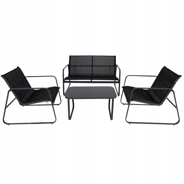 Комплект садових меблів зі штучного ротанга ZD Trading Lato, чорний, 4 предмети