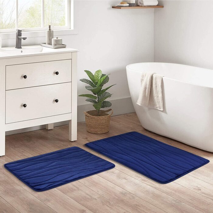 Набір килимків для ванної, 2 предмети, поглинаючі Килимки для ванної з ефектом пам'яті, нековзні миються Килимки для ванної, набір з 2 предметів (40 x 60