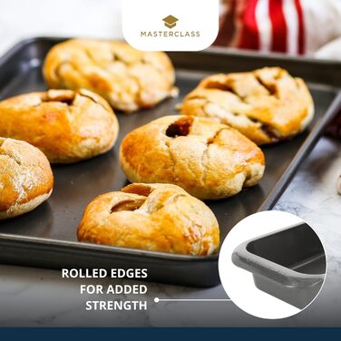 Форма для випікання хліба MasterClass 900г з антипригарним покриттям PTFE, PFOA та BPA-free, з вуглецевої сталі 1 мм, 23x13 см, з захисним чохлом, сіра