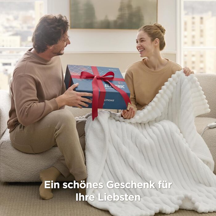 Електрична ковдра BEDSURE з автовимкненням, 130x180 см, сіра - ідеальний подарунок для жінок та мами на Різдво