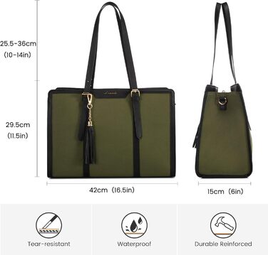 Сумка для ноутбука LOVEVOOK 15.6 дюймів: жіноча, велика, на плечі, кросбоді, канвас, для офісу, подорожей, навчання