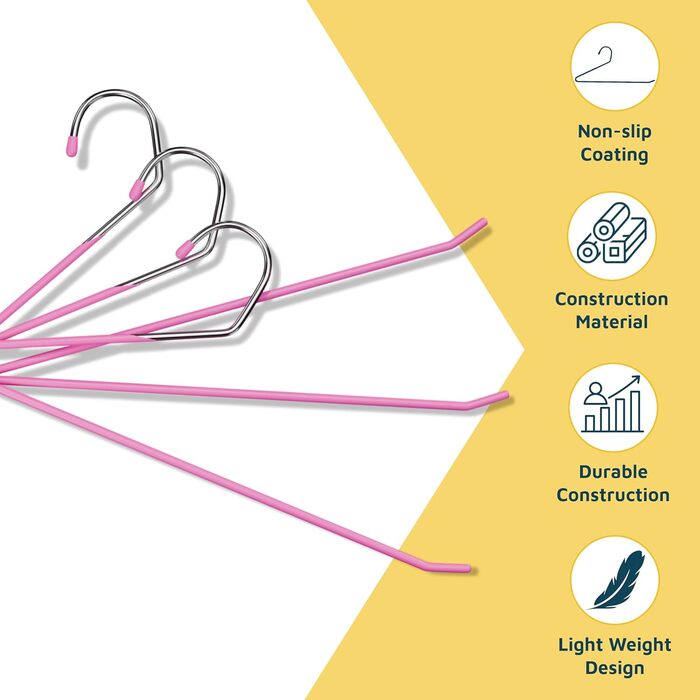 Набір вішалок для штанів Lifemaster з металу, елегантний, неслизький, компактний, для штанів, покривал та джинсів, з гумовим покриттям та відкритим кінцем, стильний дизайн, 50 шт.