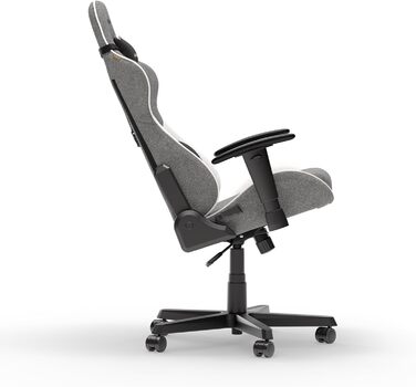 Крісло ігрове DXRacer Formula L з ПВХ шкіри, ергономічне, для ПК геймерів та офісу (Сірий & Білий, FD23 Stoff)
