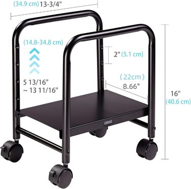 Підставка для ПК EUREKA ERGONOMIC на колесах, регульована по висоті, чорна