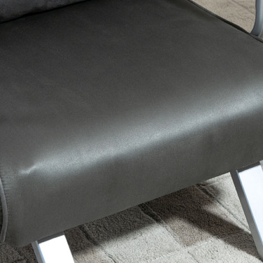HOMCOM Диван-ліжко 3-в-1 Крісло-ліжко Гостьове ліжко Розкладний матрац Chaise Longue 65x69x80см Штучна Шкіра Сірий