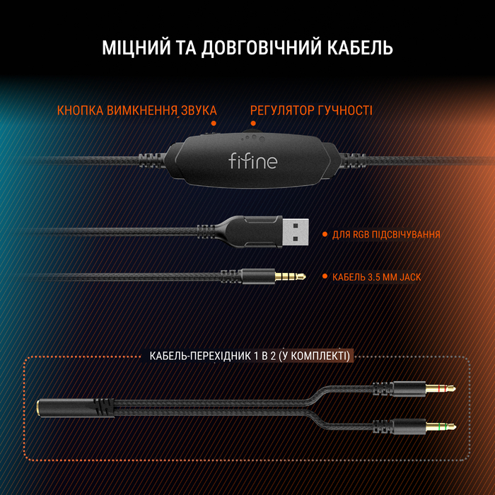 Гарнітура Fifine RGB H3P