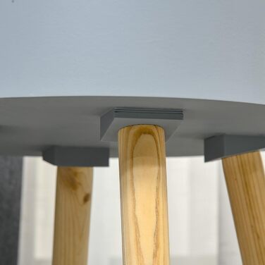 Журнальний столик HOMCOM круглий зі скандинавським дизайном Журнальний столик Приліжкова тумбочка з підносом для офісу Вітальня Спальня Спальня Деревина Сірий натуральний 38 x 38 x 63 см