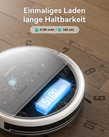 Робот-пилосос Tesvor S8 Pro з функцією миття - 8000Pa, LiDAR-навігація, 240 хв роботи, керування через додаток/Alexa, для прибирання шерсті тварин, килимів та твердих підлог (M2)