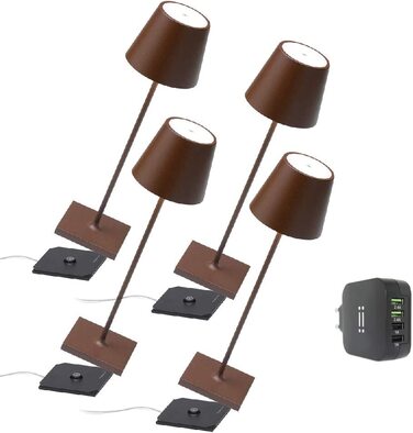 Zafferano Poldina Pro: Бездротова LED-лампа на стіл з торшером, сенсорне керування, для дому та саду, 2200-3000K, 38 см