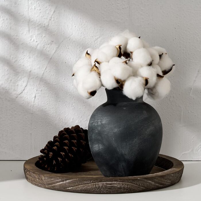 Керамічна ваза для квітів у стилі Богеми, 15.2 см, сіро-чорна, для декору дому, теракота