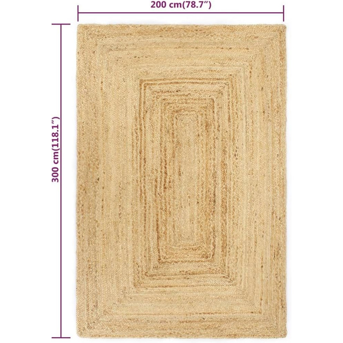 Килим ручної роботи з коротким ворсом для вітальні килим ручної роботи килим джут килим бігун спальня передпокій джут тканий натуральний 80x160cm (200 x 300 cm)