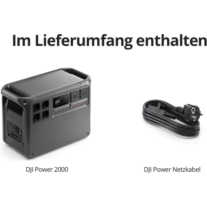 Портативна електростанція DJI Power 2000: 2048 Wh, 3000 W, LiFePO4, сонячний генератор, для дому, кемпінгу та надзвичайних ситуацій