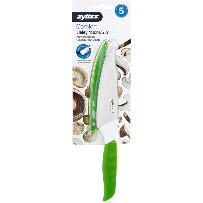 Набір ножів Zyliss E920247 Comfort з бруском, 5 предметів, японська сталь, кольоровий, для кухні, гарантія 5 років