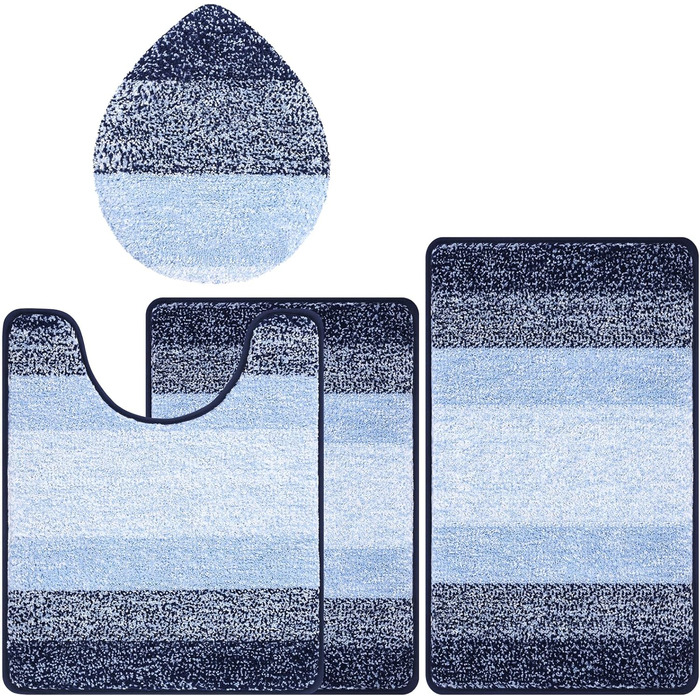 Набір килимків для ванної кімнати Bsmathom, 4 шт. з кришкою для унітазу, м'які, швидковисихаючі, нековзні, можна прати в пральній машині, килимки для ванної з U-подібною контуром, килимок для унітазу, помаранчевий (18'x26'+20'x31'+U20'x24'+Cover19'x21')