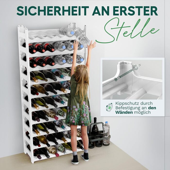 Стеляж для пляшок Novaliv на 36 пляшок з пластику, розширюваний, для вина, напоїв, спиртних напоїв