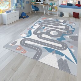 Ігровий килим для дитячої кімнати TT Home дороги 200x290 см сірий