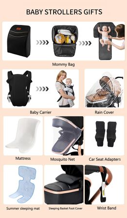 Дитяча коляска 3 в 1 PU-Leder L518 Khaki: Комфортна, багатофункціональна, з алюмінієвим шасі та комплектом (рюкзак, пеленатор)