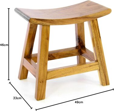 Пуф Divero Saipan з масиву Суар, ручної роботи, колір коричневий