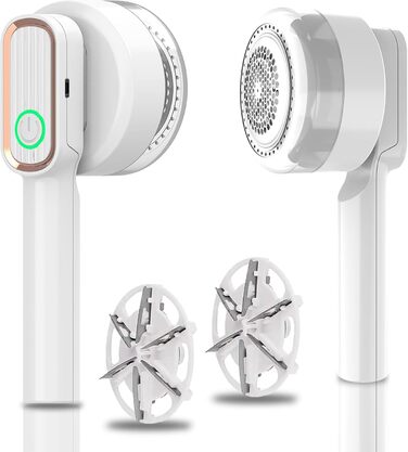 Електричний видалення ворсу для одягу: видалення ворсу, пилу та котушок з тканини. USB-зарядка, 2 змінні головки.