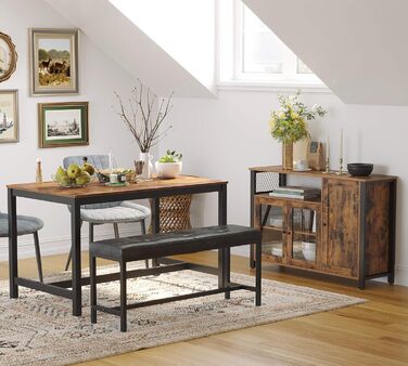 Стійка VASAGLE з 3 дверцятами для вітальні, кухні, їдальні, 33 x 110 x 75 см, стиль кантрі, вінтажний колір, LSC096B01