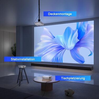 Міні проектор XuanPad A--19000L: WiFi, Bluetooth, 19000 люмен, 1080P HD, для домашнього кінотеатру, сумісний з TV Stick, HDMI, USB, AV, Laptop, iPhone, Android