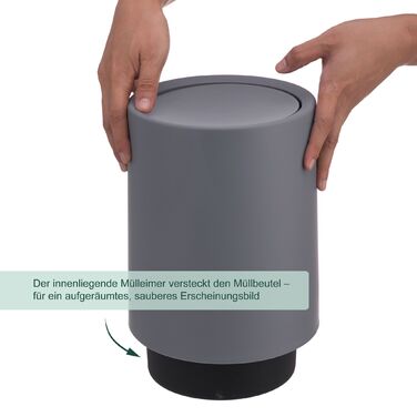 Контейнер для косметики Relaxdays з кришкою-гойдалкою, 6 літрів