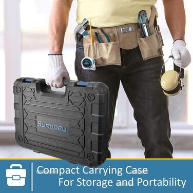 Набір інструментів Sundpey 148 предметів в кейсі: універсальний набір для дому та ремонту з викрутками, ключами, плоскогубцями та тестером напруги (синій)