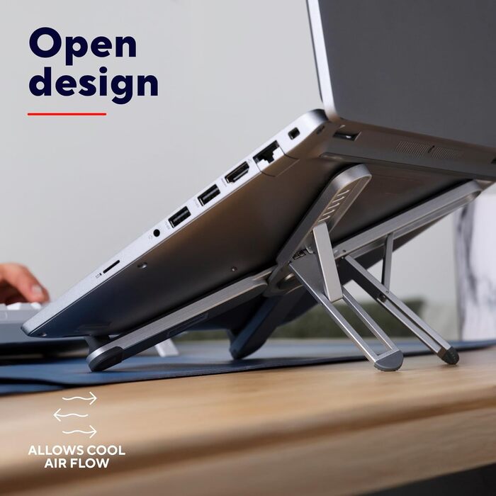 Підставка для ноутбука Trust Zeff, регульована висота, 16 дюймів, складна, чорна