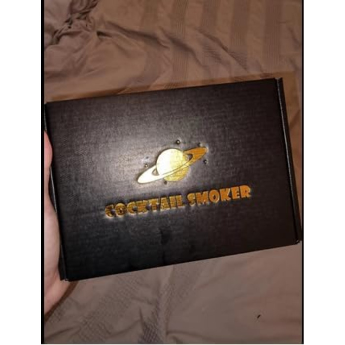 Набір для копчення коктейлів та віскі, з 4 дерев'яними стружками, подарунок на День батька, для Old Fashioned, коктейлів, віскі, бурбону, кави, м'яса, горіхів Saturn - горіх