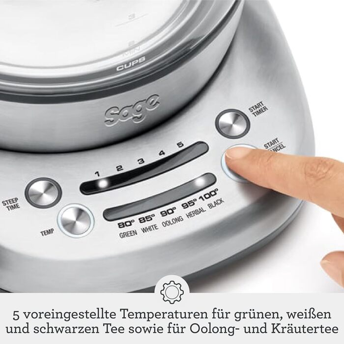 Чайник електричний Sage Appliances STM600, компактний, прозорий
