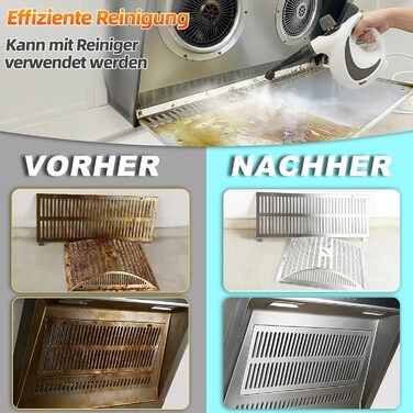 Портативний пароочисник для дому з аксесуарами, 3 бари, 1300 Вт, без хімікатів. Підходить для кухні, підлоги, плитки, диванів (білий)