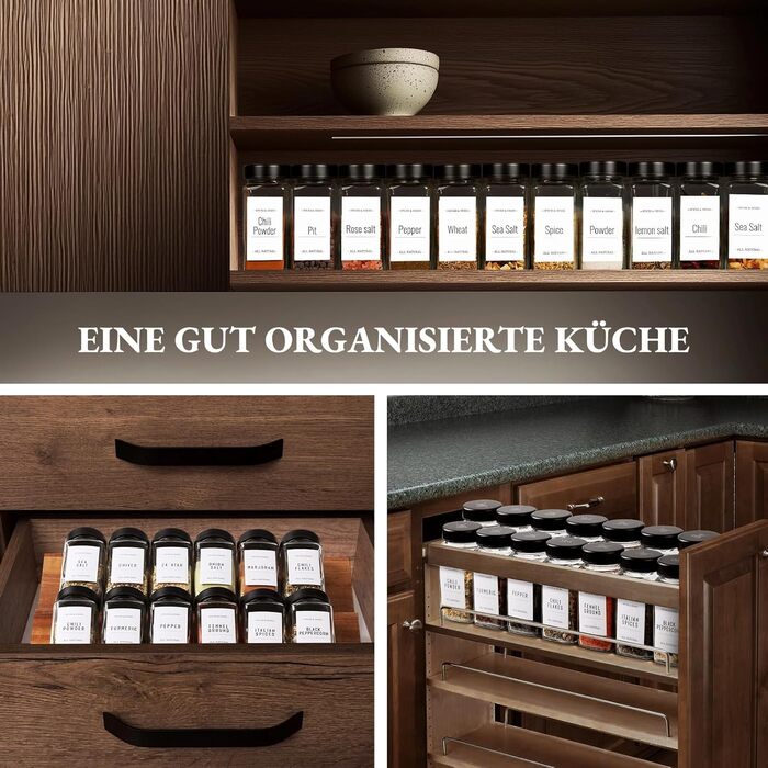 Набір скляних банок для спецій FRIBERG з дозатором, 20 шт. по 120 мл, з нержавіючою кришкою, чорний