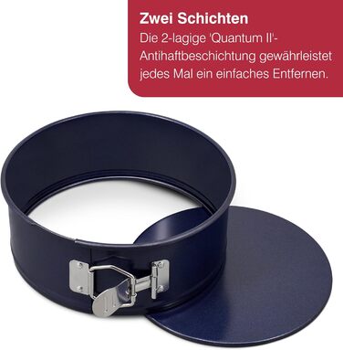 Форма для випічки Zyliss E980194 Springform, 23 см, з антипригарним покриттям, нержавіюча сталь, темно-синій колір, для маленьких тортів, сумісна з посудомийною машиною, 5 років гарантії