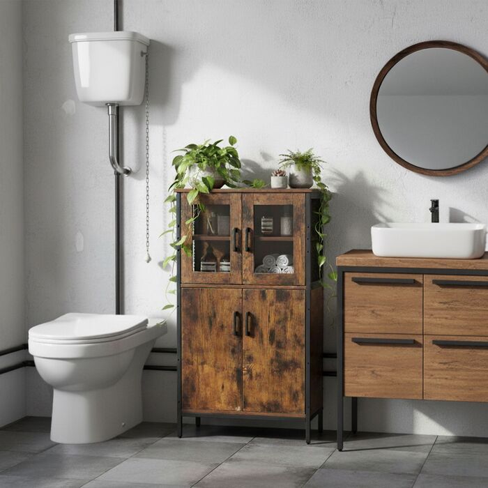 Шафа кухонна Relaxdays Індустріальна з скляними дверцятами