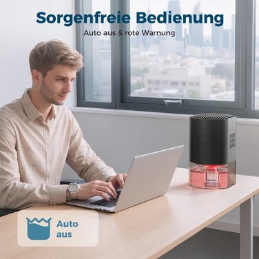 Електричний осушувач повітря AROEVE 990мл з підсвіткою 7 кольорів, автоматичне вимкнення, захист від пролиття, для дому, шафи, ванної кімнати та кухні