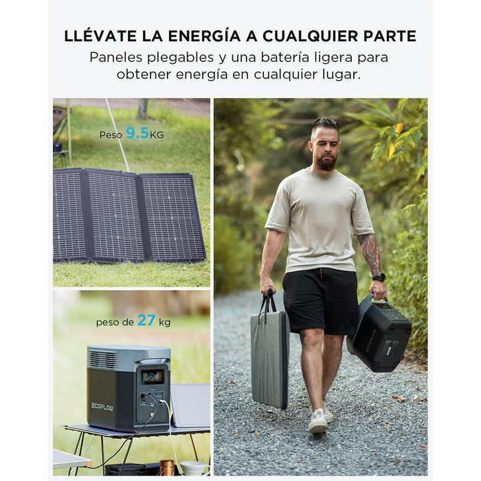 Електростанція EcoFlow Delta 2+ 220W: портативна, сонячна, 1024Wh, для кемпінгу та подорожей (Generalüberholt)